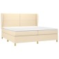vidaXL Cama box spring con colchón tela color crema 200x200 cm vidaXL Cama box spring con colchón tela color crema 200x200 cm
