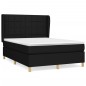 vidaXL Cama box spring con colchón tela negro 140x190 cm vidaXL Cama box spring con colchón tela negro 140x190 cm
