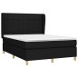 vidaXL Cama box spring con colchón tela negro 140x190 cm vidaXL Cama box spring con colchón tela negro 140x190 cm