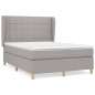 vidaXL Cama box spring con colchón tela gris claro 140x200 cm vidaXL Cama box spring con colchón tela gris claro 140x200 cm