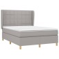 vidaXL Cama box spring con colchón tela gris claro 140x200 cm vidaXL Cama box spring con colchón tela gris claro 140x200 cm