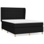 vidaXL Cama box spring con colchón tela negro 140x200 cm vidaXL Cama box spring con colchón tela negro 140x200 cm