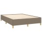 vidaXL Cama box spring con colchón tela gris taupe 140x200 cm vidaXL Cama box spring con colchón tela gris taupe 140x200 cm