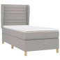 vidaXL Cama box spring con colchón tela gris claro 90x200 cm vidaXL Cama box spring con colchón tela gris claro 90x200 cm