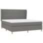 vidaXL Cama box spring con colchón tela gris oscuro 160x200 cm vidaXL Cama box spring con colchón tela gris oscuro 160x200 cm