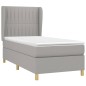 vidaXL Cama box spring con colchón tela gris claro 80x200 cm