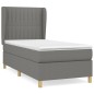 vidaXL Cama box spring con colchón tela gris oscuro 90x200 cm