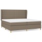 vidaXL Cama box spring con colchón tela gris taupe 200x200 cm vidaXL Cama box spring con colchón tela gris taupe 200x200 cm