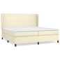 vidaXL Cama box spring con colchón cuero sintético crema 200x200 cm vidaXL Cama box spring con colchón cuero sintético crema 200x200 cm