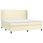 vidaXL Cama box spring con colchón cuero sintético crema 200x200 cm vidaXL Cama box spring con colchón cuero sintético crema 200x200 cm