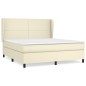 vidaXL Cama box spring con colchón cuero sintético crema 180x200 cm vidaXL Cama box spring con colchón cuero sintético crema 180x200 cm
