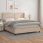 vidaXL Cama box spring con colchón cuero sintético capuchino 160x200cm