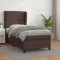 vidaXL Cama box spring con colchón cuero sintético marrón 90x200 cm