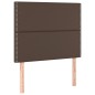 vidaXL Cama box spring con colchón cuero sintético marrón 90x200 cm
