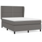 vidaXL Cama box spring con colchón cuero sintético gris 140x190 cm vidaXL Cama box spring con colchón cuero sintético gris 140x190 cm