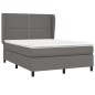 vidaXL Cama box spring con colchón cuero sintético gris 140x190 cm vidaXL Cama box spring con colchón cuero sintético gris 140x190 cm