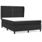 vidaXL Cama box spring con colchón cuero sintético negro 140x200cm vidaXL Cama box spring con colchón cuero sintético negro 140x200cm