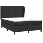 vidaXL Cama box spring con colchón cuero sintético negro 140x200cm vidaXL Cama box spring con colchón cuero sintético negro 140x200cm