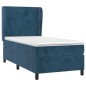 vidaXL Cama box spring con colchón terciopelo azul oscuro 100x200 cm vidaXL Cama box spring con colchón terciopelo azul oscuro 100x200 cm