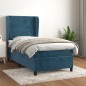 vidaXL Cama box spring con colchón terciopelo azul oscuro 80x200 cm vidaXL Cama box spring con colchón terciopelo azul oscuro 80x200 cm