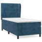 vidaXL Cama box spring con colchón terciopelo azul oscuro 80x200 cm vidaXL Cama box spring con colchón terciopelo azul oscuro 80x200 cm