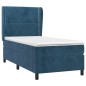 vidaXL Cama box spring con colchón terciopelo azul oscuro 80x200 cm vidaXL Cama box spring con colchón terciopelo azul oscuro 80x200 cm
