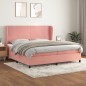 vidaXL Cama box spring con colchón terciopelo rosa 200x200 cm vidaXL Cama box spring con colchón terciopelo rosa 200x200 cm