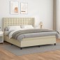 vidaXL Cama box spring con colchón cuero sintético crema 180x200 cm vidaXL Cama box spring con colchón cuero sintético crema 180x200 cm
