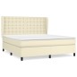 vidaXL Cama box spring con colchón cuero sintético crema 180x200 cm vidaXL Cama box spring con colchón cuero sintético crema 180x200 cm