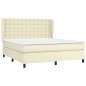 vidaXL Cama box spring con colchón cuero sintético crema 180x200 cm vidaXL Cama box spring con colchón cuero sintético crema 180x200 cm