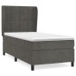 vidaXL Cama box spring con colchón terciopelo gris oscuro 100x200 cm vidaXL Cama box spring con colchón terciopelo gris oscuro 100x200 cm