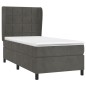 vidaXL Cama box spring con colchón terciopelo gris oscuro 100x200 cm vidaXL Cama box spring con colchón terciopelo gris oscuro 100x200 cm
