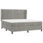 vidaXL Cama box spring con colchón terciopelo gris claro 180x200 cm vidaXL Cama box spring con colchón terciopelo gris claro 180x200 cm