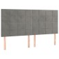 vidaXL Cama box spring con colchón terciopelo gris claro 180x200 cm vidaXL Cama box spring con colchón terciopelo gris claro 180x200 cm