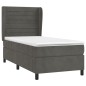 vidaXL Cama box spring con colchón terciopelo gris oscuro 90x190 cm vidaXL Cama box spring con colchón terciopelo gris oscuro 90x190 cm