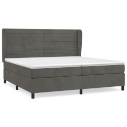 vidaXL Cama box spring con colchón terciopelo gris oscuro 200x200 cm