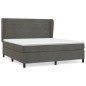 vidaXL Cama box spring con colchón terciopelo gris oscuro 180x200 cm vidaXL Cama box spring con colchón terciopelo gris oscuro 180x200 cm
