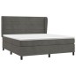 vidaXL Cama box spring con colchón terciopelo gris oscuro 180x200 cm vidaXL Cama box spring con colchón terciopelo gris oscuro 180x200 cm