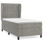 vidaXL Cama box spring con colchón terciopelo gris claro 90x190 cm vidaXL Cama box spring con colchón terciopelo gris claro 90x190 cm