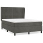vidaXL Cama box spring con colchón terciopelo gris oscuro 140x200 cm vidaXL Cama box spring con colchón terciopelo gris oscuro 140x200 cm