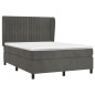 vidaXL Cama box spring con colchón terciopelo gris oscuro 140x200 cm vidaXL Cama box spring con colchón terciopelo gris oscuro 140x200 cm