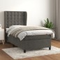 vidaXL Cama box spring con colchón terciopelo gris oscuro 80x200 cm vidaXL Cama box spring con colchón terciopelo gris oscuro 80x200 cm