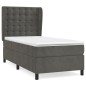 vidaXL Cama box spring con colchón terciopelo gris oscuro 80x200 cm vidaXL Cama box spring con colchón terciopelo gris oscuro 80x200 cm