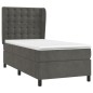vidaXL Cama box spring con colchón terciopelo gris oscuro 80x200 cm vidaXL Cama box spring con colchón terciopelo gris oscuro 80x200 cm