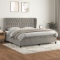 vidaXL Cama box spring con colchón terciopelo gris claro 200x200 cm vidaXL Cama box spring con colchón terciopelo gris claro 200x200 cm