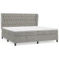 vidaXL Cama box spring con colchón terciopelo gris claro 200x200 cm vidaXL Cama box spring con colchón terciopelo gris claro 200x200 cm
