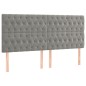 vidaXL Cama box spring con colchón terciopelo gris claro 200x200 cm vidaXL Cama box spring con colchón terciopelo gris claro 200x200 cm