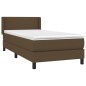 vidaXL Cama box spring con colchón tela marrón oscuro 90x190 cm vidaXL Cama box spring con colchón tela marrón oscuro 90x190 cm