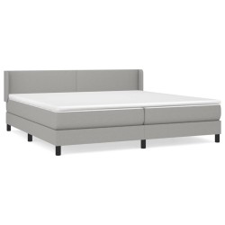 vidaXL Cama box spring con colchón tela gris claro 200x200 cm