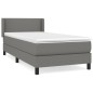 vidaXL Cama box spring con colchón tela gris oscuro 100x200 cm vidaXL Cama box spring con colchón tela gris oscuro 100x200 cm